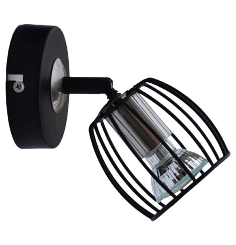 ZONK LAMPA KINKIET 1X3W LED GU10 CZARNY MATOWY + SATYNA NIKIEL