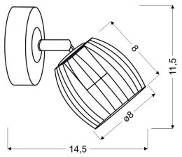 ZONK LAMPA KINKIET 1X3W LED GU10 CZARNY MATOWY + SATYNA NIKIEL