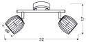 ZONK LAMPA SUFITOWA LISTWA 2X3W LED GU10 CZARNY MATOWY+SATYNA NIKIEL