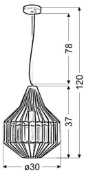 ALVARO 1 LAMPA WISZĄCA 30 1X40W E27 CZARNY