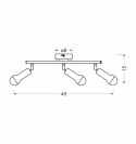 ARC LAMPA SUFITOWA LISTWA 3X40W E14 SATYNA NIKIEL