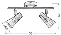 ARENA LAMPA SUFITOWA LISTWA 2*40W R50 E14 ZŁOTO PATYNA