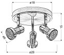 ARKON LAMPA SUFITOWA PLAFON 3X50W GU10 SAT NIKIEL+CHROM BEZ ŻARÓWEK