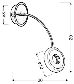 ARM LAMPA KINKIET 1X5W LED CZARNY/CHROM