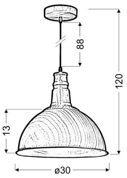 BARN LAMPA WISZĄCA 30 CZASZA 1X60W E27 BRĄZOWY