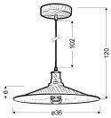 BARN LAMPA WISZĄCA 36 TALERZOWY 1X60W E27 BRĄZOWY