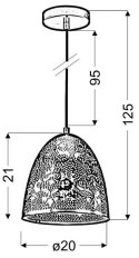 BENE LAMPA WISZĄCA 20/21 STOŻEK 1X60W E27 AŻUROWY BIAŁY