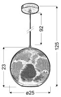 BENE LAMPA WISZĄCA 25 KULA S 1X60W E27 AŻUROWY BIAŁY