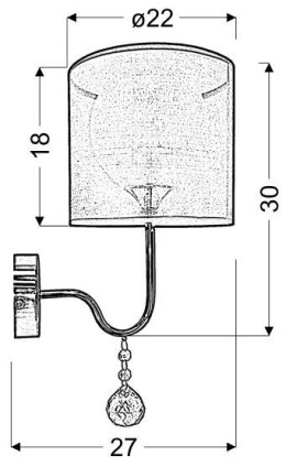 BRAVA LAMPA KINKIET D-22 1X60W E27 BIAŁY