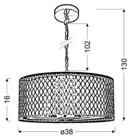 BRONZO LAMPA WISZĄCA 38 1X60W E27 CHROMOWY