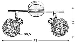 COLLAR LAMPA SUFITOWA LISTWA 2X40W G9 CHROM