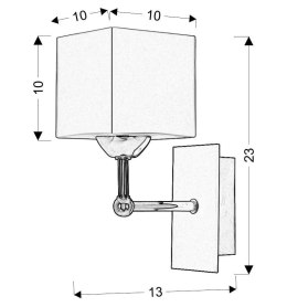 CUBETTO LAMPA KINKIET 1X60 E27 DREWNO+CHROM