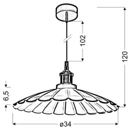 FLAM LAMPA WISZĄCA 34 1X60W E27 CZARNY