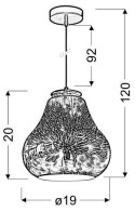 GALACTIC 4 LAMPA WISZĄCA 19 1X60W E27 3D