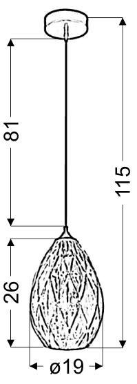 GRAN LAMPA WISZĄCA 19 1X60W E27 ZŁOTY