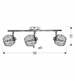 HORUS LAMPA SUFITOWA LISTWA 3X40W G9 CHROM