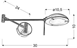 LARGO LAMPA KINKIET 1X28W G9 SATYNA