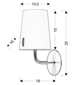 L&H MUSCAT LAMPA KINKIET 1*40W E14 NIKIEL MAT