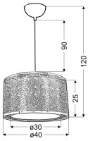 MADRAS LAMPA WISZĄCA 40 1X60W E27 CHROM