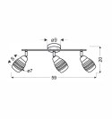 MILTON LAMPA SUFITOWA LISTWA 3X10W E14 LED CHROM