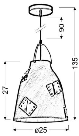 PATCH LAMPA WISZĄCA 25 1X60W E27 SZARY + ZŁOTY DEKOR