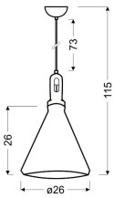 ROBINSON LAMPA WISZĄCA 26 1X60W E27 BIAŁY / WNĘTRZE ŻÓŁTE