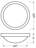 RODA LAMPA SUFITOWA PLAFON 325 2X60W E27 CHROM IP44