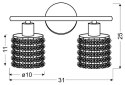 ROYAL LAMPA SUFITOWA LISTWA 2X40W G9 CHROM+KRYSZTAŁKI