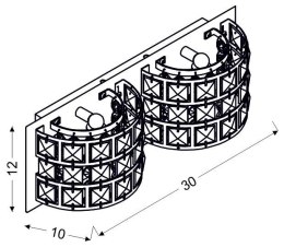 SATURN LAMPA KINKIET 12X30 2X40W G9 CHROM