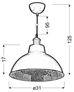 SCRIMI 1 LAMPA WISZĄCA 1X60W E27 CZARNY