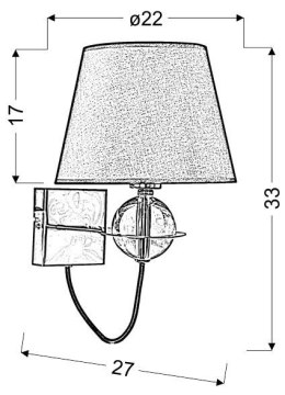 TESORO LAMPA KINKIET 1X40W E14 BRĄZOWY