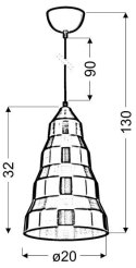 VESUVIO LAMPA WISZĄCA 20 1X40W E27 MIEDZIANY