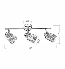 YORK LAMPA SUFITOWA LISTWA 3X40W G9 CHROM