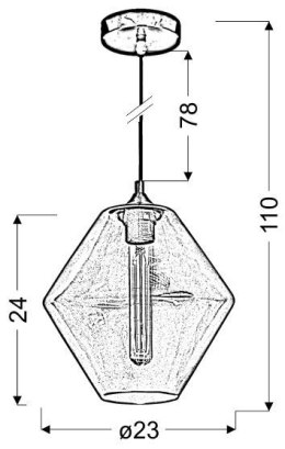 BREMEN LAMPA WISZĄCA 20 1X60W E27 KLOSZ POMARAŃCZOWY + ŻARÓWKA