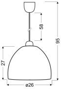 CANARIA LAMPA WISZĄCA 1X60W E27 260 NIEBIESKI