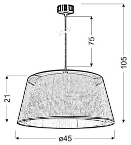 CHARLIE LAMPA WISZĄCA 45 1X60W E27 CZARNY