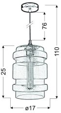 DECORADO LAMPA WISZĄCA 18 1X60W E27 KLOSZ BEZBARWNY + ŻARÓWKA