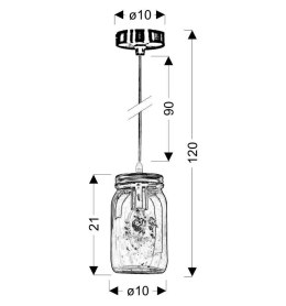 JARS LAMPA WISZĄCA 10 1X40W E14 KLOSZ FIOLETOWY