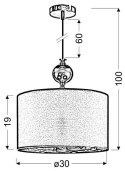 MELBA LAMPA WISZĄCA 1X60W E27 CZARNY