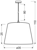 MIRAGE LAMPA WISZĄCA 35 1X60W E27 (ABAŻUR 77-01627+LINKA 85-10608)