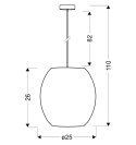 SELMA LAMPA WISZĄCA 25 1X40W E27 POMARAŃCZOWY + LINKA 85-10523