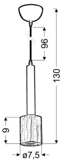 TANTAL LAMPA WISZĄCA 7,5CM 1X50W GU10 JASNA KAWA + DREWNO