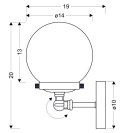 BALLET LAMPA KINKIET 1X40W E27 PATYNOWY