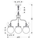 BALLET LAMPA WISZĄCA 3X40W E27 PATYNOWY