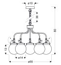 BALLET LAMPA WISZĄCA 5X40W E27 PATYNOWY