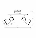 FIDO LAMPA SUFITOWA LISTWA 2X40W E14 BIAŁY+CHROM