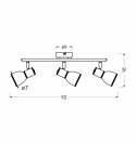 FIDO LAMPA SUFITOWA LISTWA 3X40W E14 BIAŁY+CHROM