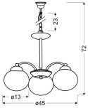 TOBAGO LAMPA WISZĄCA 3X60W E27 SATYNA