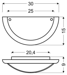 010 LAMPA SUFITOWA PLAFON1/2 30 DITREVI 1X60W BIAŁY DREWNO