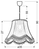 ARLEKIN LAMPA WISZĄCA 35 1X60W E27 RÓŻOWY